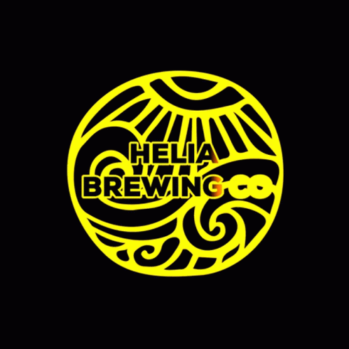 A Yellow Circle With The Words Brewing Co On It GIF