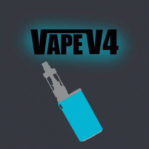 a yellow electronic cigarette with vape v4 written on it