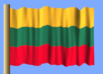 A Yellow Green And Red Flag Is Waving In The Wind Against A Blue Sky GIF