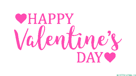 A Yellow Happy Valentine 'S Day Sign With A Heart GIF