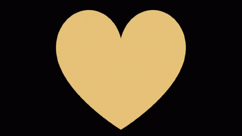 A Yellow Heart On A Black Background With A Shadow GIF