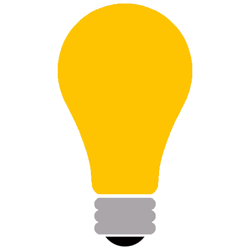 a yellow light bulb with a gray base and a black base