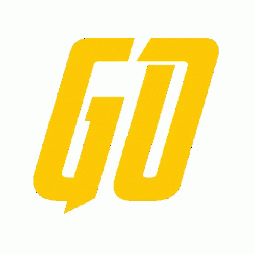 A Yellow Logo That Says Go On It GIF