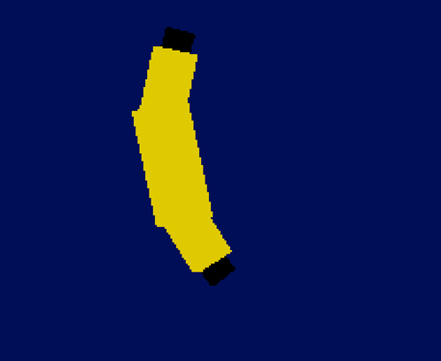 A Yellow Object Is Against A Blue Background GIF
