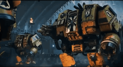 A Yellow Robot With The Number 1 On It GIF