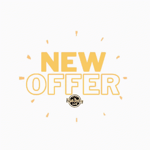 A Yellow Sign That Says New Offer GIF