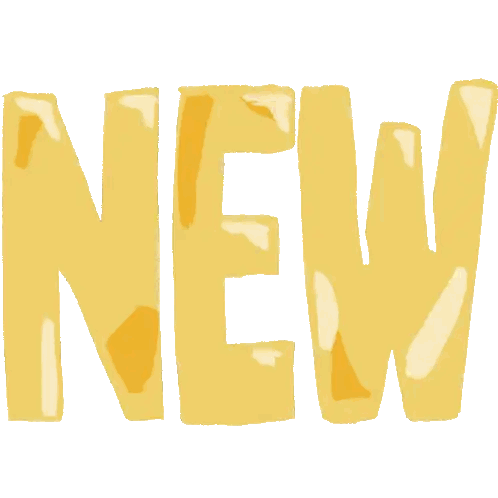 a yellow sign that says " new " on it