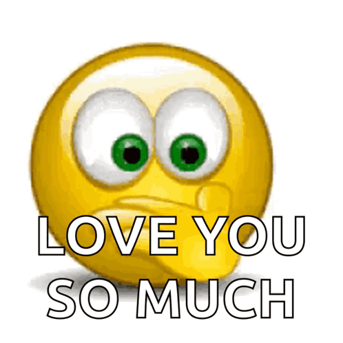 A Yellow Smiley Face Holding A Red Heart With The Words Love You So Much Below It GIF