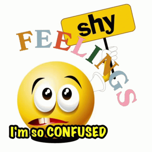 A Yellow Smiley Face Holding A Sign That Says Curious Feelings GIF