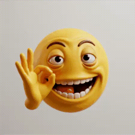 A Yellow Smiley Face Is Giving An Ok Sign With His Hand . GIF