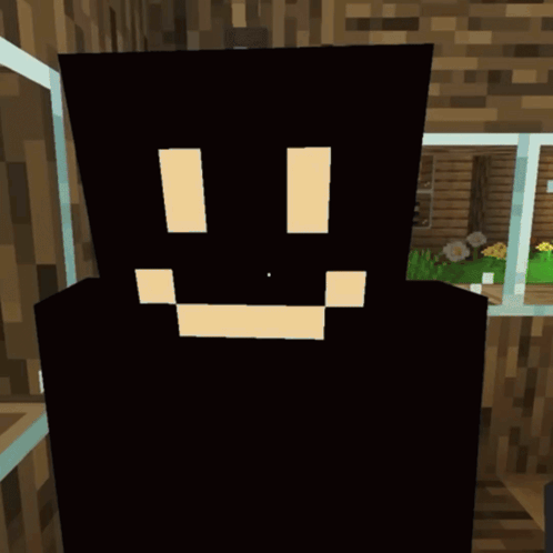 A Yellow Smiley Face Is Standing In Front Of A Minecraft Chest GIF