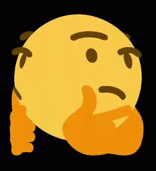 A Yellow Smiley Face With A Beard And A Hand On Its Chin . GIF
