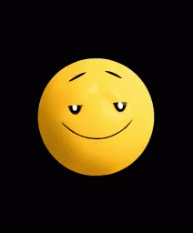 a yellow smiley face with a black background and a smile on it 's face .