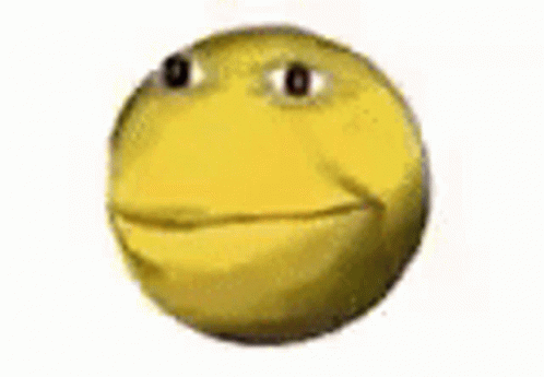 A Yellow Smiley Face With A Black Background And A White Outline Around It . GIF