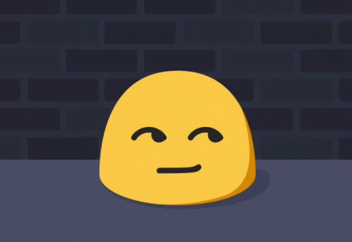 A Yellow Smiley Face With A Brick Wall Behind It GIF