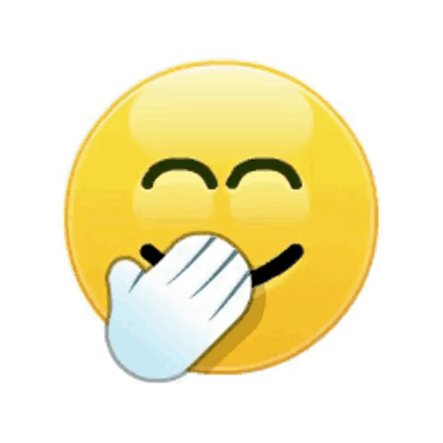 A Yellow Smiley Face With A Hand Covering It 'S Mouth GIF
