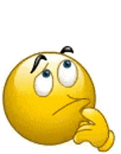 A Yellow Smiley Face With A Question Mark On It 'S Forehead . GIF