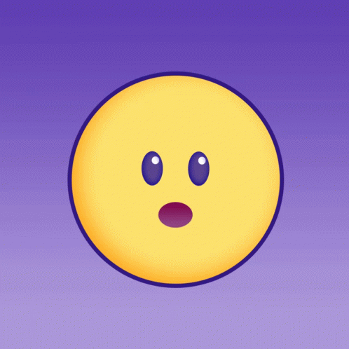 A Yellow Smiley Face With A Surprised Look On It 'S Face GIF