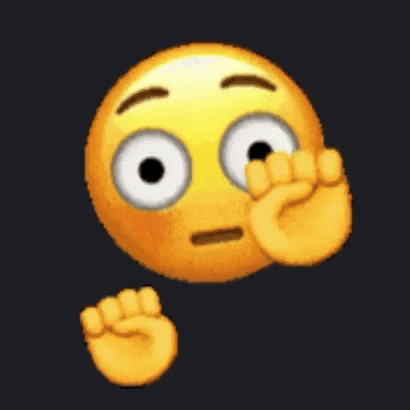 A Yellow Smiley Face With A Surprised Look On Its Face Is Covering Its Mouth With Its Hands . GIF