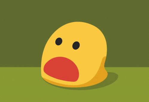 A Yellow Smiley Face With A Tongue Sticking Out On A Green Background GIF