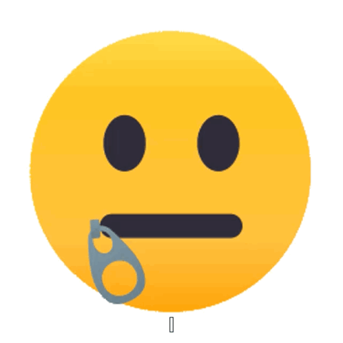 A Yellow Smiley Face With A Zipper Covering Its Mouth GIF