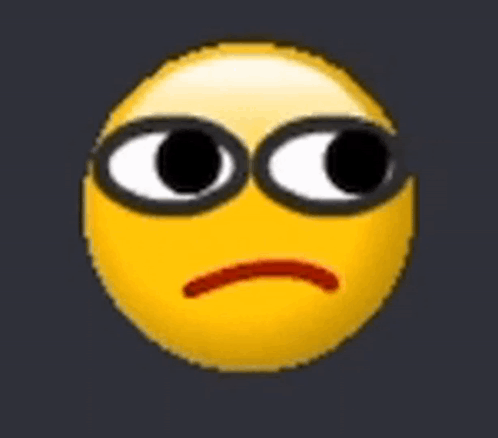 A Yellow Smiley Face With Black Eyes And A Red Mouth On A Black Background . GIF