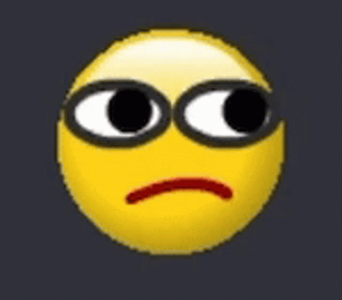 A Yellow Smiley Face With Black Eyes And A Red Mouth On A Dark Background . GIF