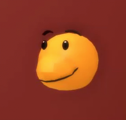 A Yellow Smiley Face With Black Eyes And A Smile On It 'S Face . GIF