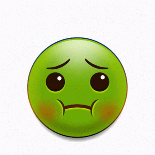 A Yellow Smiley Face With Green Liquid Pouring Out Of It GIF