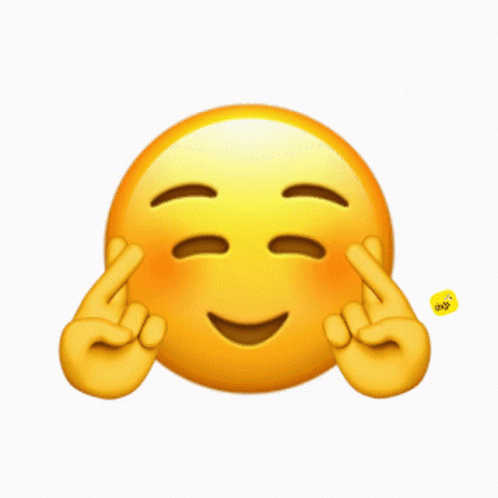 A Yellow Smiley Face With Its Eyes Closed And Its Hands Crossed GIF