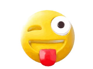 a yellow smiley face with its tongue out