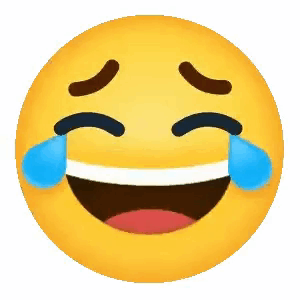 A Yellow Smiley Face With Tears Coming Out Of Its Eyes . GIF