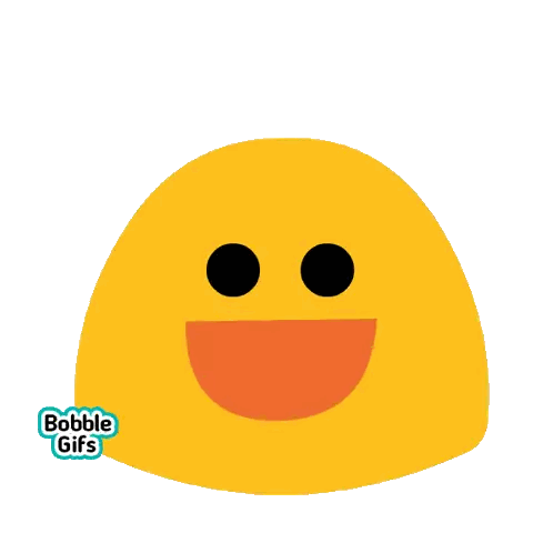 a yellow smiley face with the words bobble gifs underneath