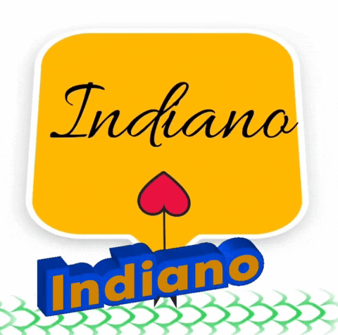 A Yellow Square With The Word Indiana On It GIF