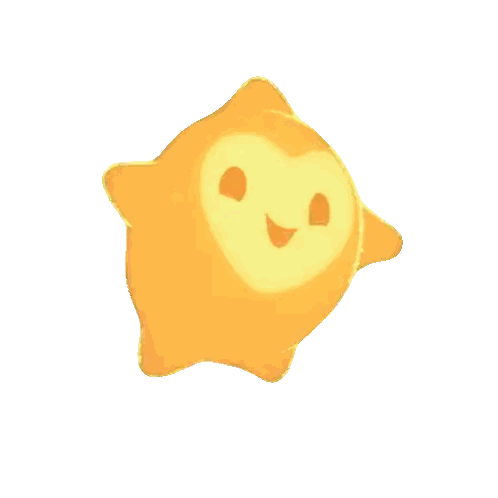 a yellow star with a heart on it 's face on a white background