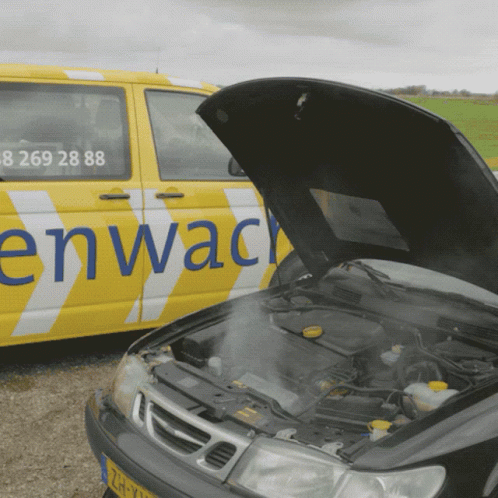 A Yellow Van With The Number 8 269 28 88 On The Side GIF