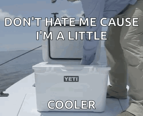 A Yeti Cooler Is Being Opened By A Person On A Boat GIF
