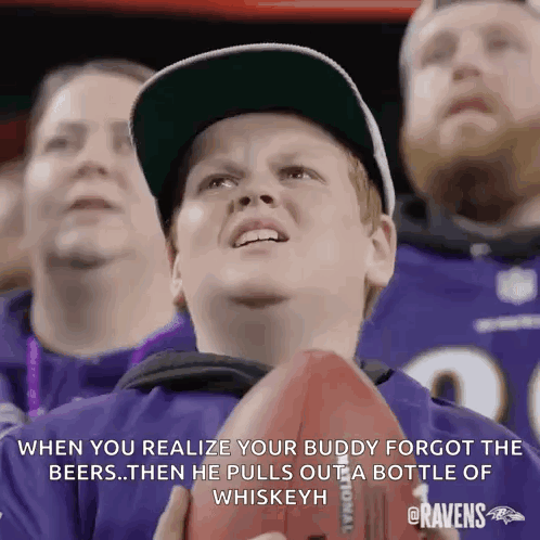 A Young Boy Holding A Football With A Caption That Says When You Realize GIF