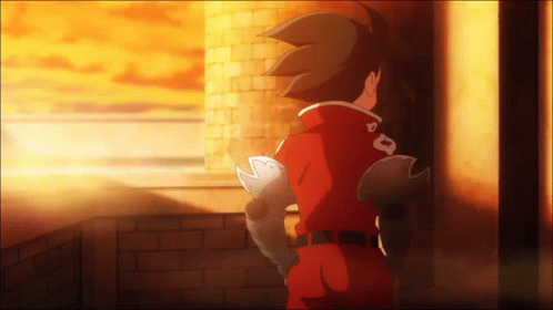 A Young Boy In A Red Shirt With The Number 8 On The Back GIF