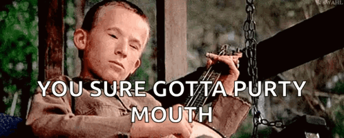 Boy Sitting On Porch Swing With Guitar GIF