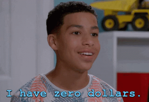Boy Saying I Have Zero Dollars In Front Of Toy Truck GIF