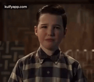 A Young Boy Wearing A Plaid Shirt And Bow Tie Looks At The Camera . GIF