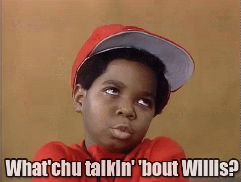 Boy In Red Shirt And White Hat Says What Chu Talkin Bout Willis GIF