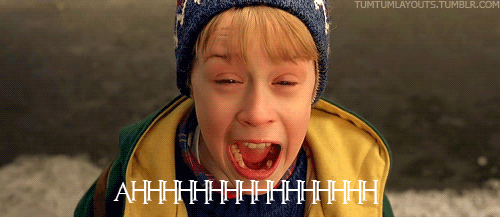 A Young Boy With His Mouth Open And The Words Ahhhh On The Bottom Right GIF