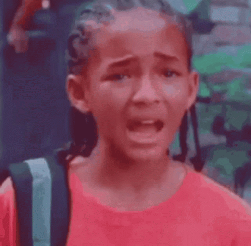 A Young Girl Is Crying And Saying `` I Hate It Here '' While Holding A Backpack . GIF