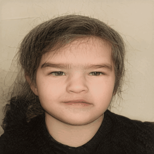 A Young Girl With A Serious Look On Her Face Is Wearing A Black Sweater GIF