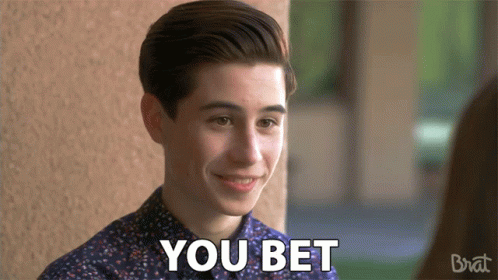A Young Man In A Blue Shirt Says You Bet GIF