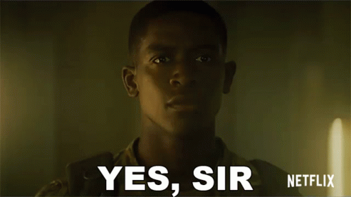 A Young Man In A Military Uniform Is Saying Yes , Sir Netflix . GIF