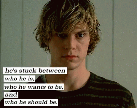 A Young Man Is Stuck Between Who He Is Who He Wants To Be Who He Should Be GIF