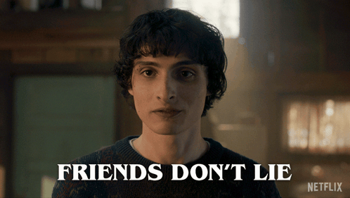 A Young Man Says Friends Do N't Lie On A Netflix Ad GIF